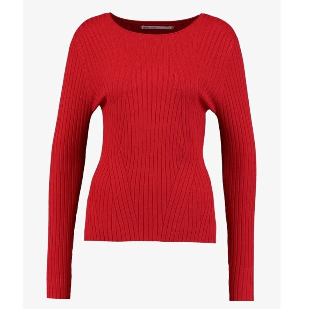 ONLY Natalia L/S Rib Pullover Knit Long Sleeve Top XL